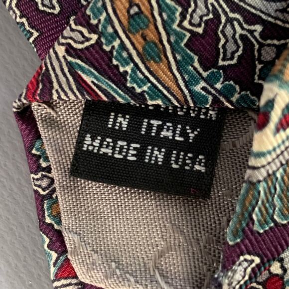 CHRISTIAN DIOR Purple Multi Color Paisley Tie - Picture 4 of 4